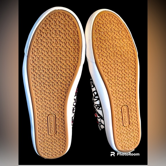 NIB Coach Poppy Sneakers Leather Trim Sz 9.5 - Picture 7 of 13